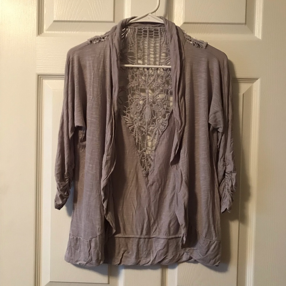 Grey Open-back Cardigan